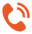 Orange phone icon with sound waves indicating a call or communication symbol.
